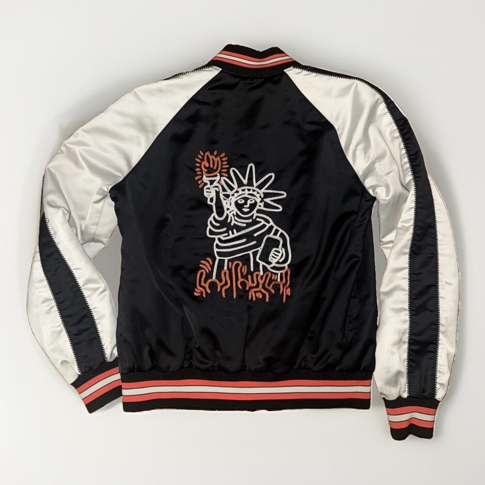 Coach x Keith Haring Satin Bomber Jacket Medium 21x24